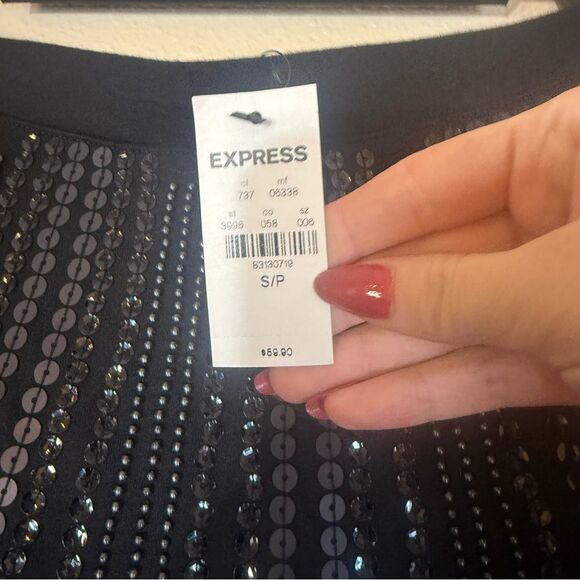 NEW Express Black Sequin beaded skort S - Picture 4 of 5